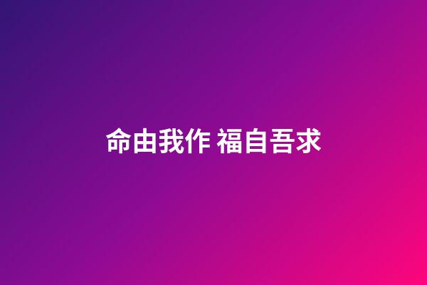 命由我作 福自吾求